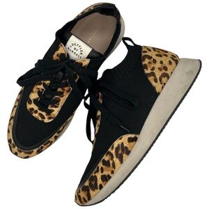 Loeffler Randall Remi Sneakers in Leopard Calf Hair US 9.5
